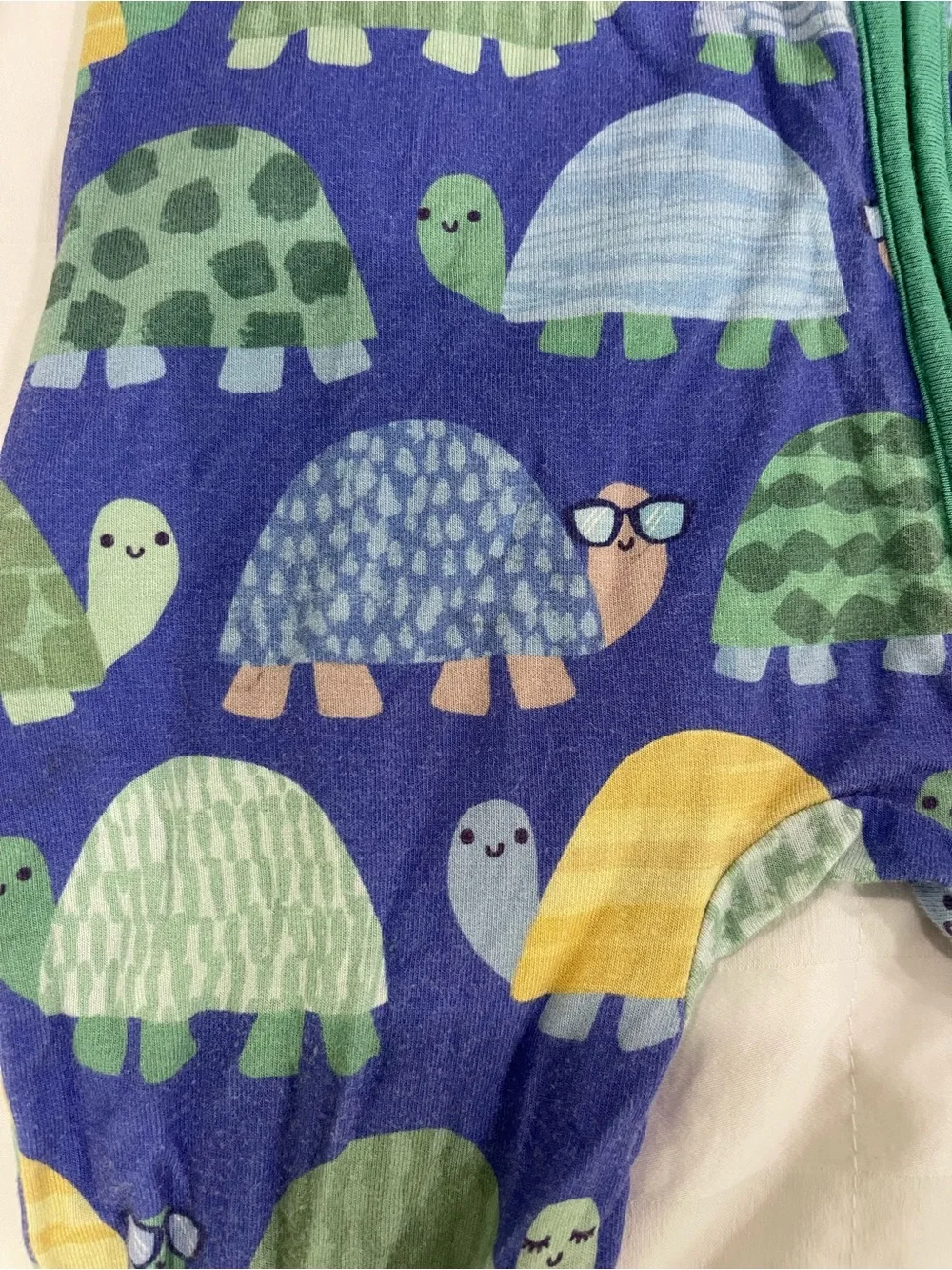 Little Sleepies Turtle Print Footie Pajamas. Size 12-18mo
